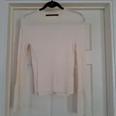 VECCA VECCA アイボリー 長袖 リブ袖シアートップス　カットソー