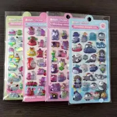 ぷくぷくシール　4枚セット　シール　キラキラ 動物 流行り　y2k
