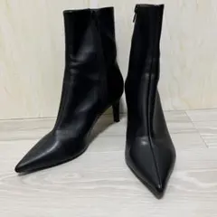 美品　完売　スナイデル　24.5cm ポインテッドトゥ　ショートブーツ　黒のサムネイル