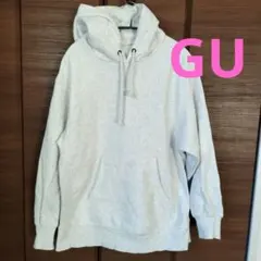 GU 白に近いライトグレー パーカー　裏起毛　スウェット