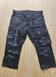 Roenスカルデザイン ブラックデニム ROEN JEANS ロエン スカルモチーフ ブラックデニム 32インチ