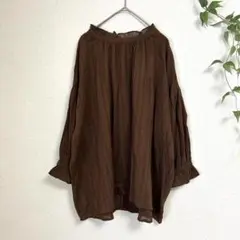 新品タグ付き✨ SM2 【 F 】綿100% フリルレースハイネックブラウス