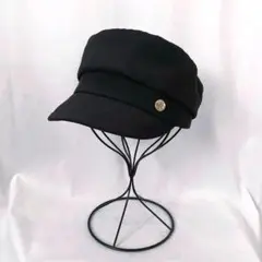 美品 人気 CA4LA カシラ シンプル 無地 キャスケット ブラック黒 茶