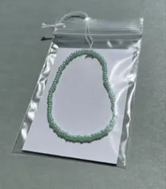 ハンドメイド　ビーズ　ブレスレット　ミント　シンプル　ゴム
