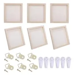 木製キャンバスパネル 20cm x 20cm 6個セット