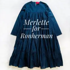 未使用に近い✴︎Merlette×Ronherman 別注ティアードワンピース 紺