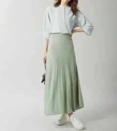 組曲　ニットプリーツロングスカート