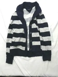 TOMMY HILFIGER ボーダー カーディガン ネイビー系
