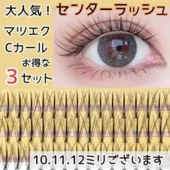 【お得な3SET】センターラッシュ マツエク セルフ 選べる長さ 中心太め