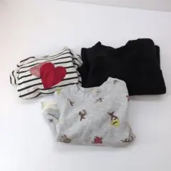 petit main ストライプ柄　おさるのジョージ　黒無地