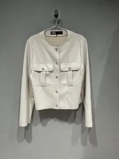ZARA フェイクスエード ノーカラージャケット　36