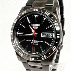 裏スケルトン【稼働品】SEIKO5 自動巻き 腕時計 ブラック 海外限定モデル