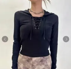 EGOIST エゴイスト　レースアップフードトップス