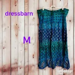アメリカ古着 dressbarn 花柄ティアード 青 M