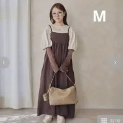 【オンライン完売品】しまむら　yumi キャミワンピース　ブラウンチェック　M