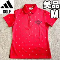 美品 アディダスゴルフ レディース Mサイズ ポロシャツ 半袖 総柄