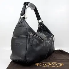 トッズ ミキー ロゴ型押し ワンショルダー バッグ レザー ブラック y2k