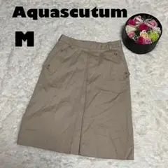 【Aquascutum】ワンプリーツスカート ♦︎ベージュ♦︎M