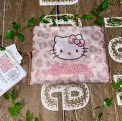 キティちゃんエコバッグ　ヒョウ柄　コンパクト　折り畳みエコバッグ　ハローキティ