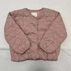 マジョリカ　ハートキルティング　中綿ジャケット　ノーカラー　ピンク　120