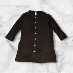 美品★pritリネン100% 七分袖 ロングカーディガン 日本製のサムネイル