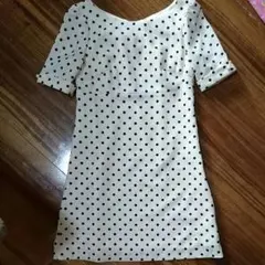 クリーニング済【アプワイザーリッシェ】ドット柄ワンピース