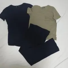 ZARA レディース Ｔシャツ パンツ セット カーキ＆ブラック