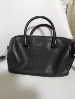 週末値下げ★agnes b.【超美品】 ブラック レザー ハンドバッグ