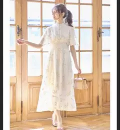 tocco closet フラワー　刺繍　ドット　ワンピース