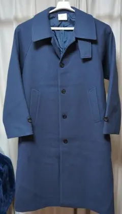 ネイビー チェスターコート ウール混合