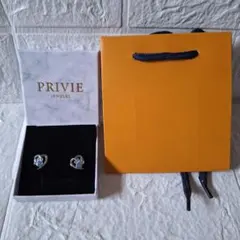 PRIVIE JEWELRY 肉球モチーフ ハートピアス ブルー アクセサリー