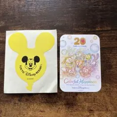 【非売品】ディズニー ダッフィー 20周年 カラフルハピネス シール　2枚セット