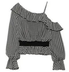 お値下げ！SNIDEL シースルーアシメフリルトップス