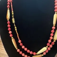 ピンク系ビーズ ロングネックレス　No.765のサムネイル