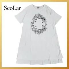 良品✨スカラー ロングTシャツ チュニック ワンピース 体型カバー M 白のサムネイル