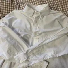 ホワイト オックスフォードボタンダウン 長袖シャツ S