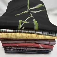 手*n様 ま-812 着物　斬新な柄　袷　素材色々　まとめ売り　10枚