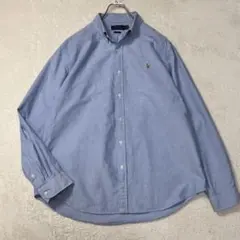 現行『ポロラルフローレン』XL オックスフォード BDシャツ ポニー刺繍ロゴ