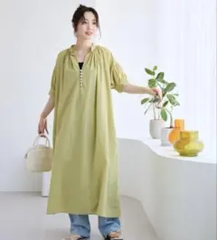 売切れ必須‼️FREAK'SSTORE インド組紐ボタン スキッパーワンピース