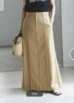 NOBLE　25ss　ミルキーシアーカーゴロングスカート　ベージュ NOBLE 25ss ミルキーシアーカーゴロングスカート ベージュ - メルカリ