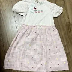 イオン　新品タグ付き　130cm ワンピース　チェック　さくらんぼ　バースデイのサムネイル