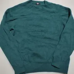 ユニクロ　ラムクルーネックセーター 品番: 450541グリーン XLサイズ