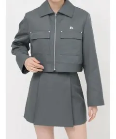 MURUA ステンカラージップブルゾン グレー