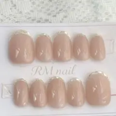【オーダー用】ネイルチップ　うる艶　ガラスフレンチ　ナチュラル　オフィス