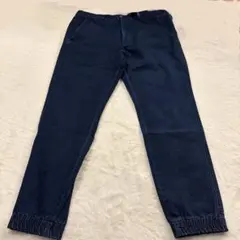 ユニクロ EZYジーンズ L デニム ジョガーパンツ ウエストゴム 濃紺 メンズ