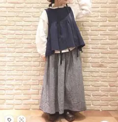 SM2 綿麻ツイルタックベスト ネイビー/新品タグ付き