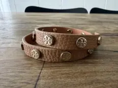 TORY BURCH】トリーバーチ ヘアクリップ ゴールド レザー ブラウン