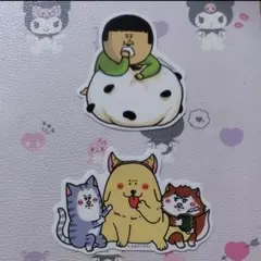 まめきちまめこ　モバイルステッカー　2枚