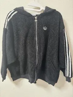 アディダス フリースジャケット 黒