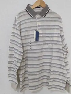 ストライプ 長袖 ポロシャツ MACCHIO LL XL　吸収速乾